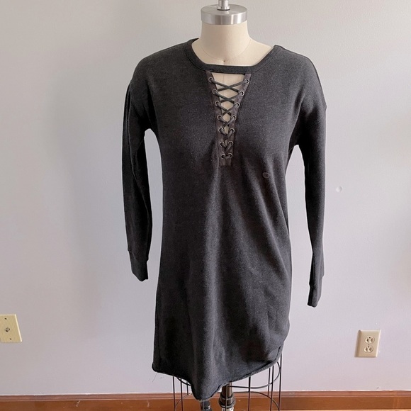 American Eagle Outfitters Lace-up Sweatshirt Dress- Size XS- NWT - Picture 1 of 7